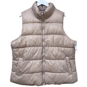 Old Navy Puffer Vest Size XXL Zip Front Blush Pink Womens Jacket NWT